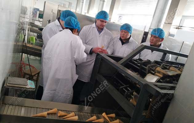 full automatic waffle cone production line to russia customer